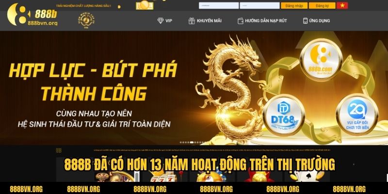 888b đã có hơn 13 năm hoạt động trên thị trường
